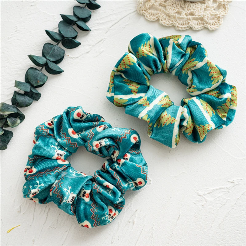 Бархатная веревка для волос фланелевая резинка 2020 Рождественская держатель