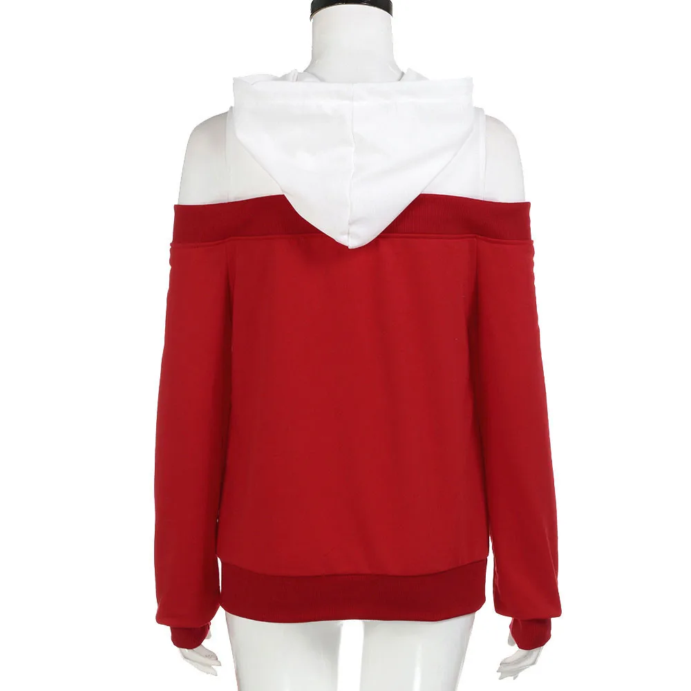 Womens Off Shoulder Long Sleeve Hoodie Sweatshirt Hooded Pullover Tops Blouse Cute Hoodies Super Junior Kpop | Женская одежда