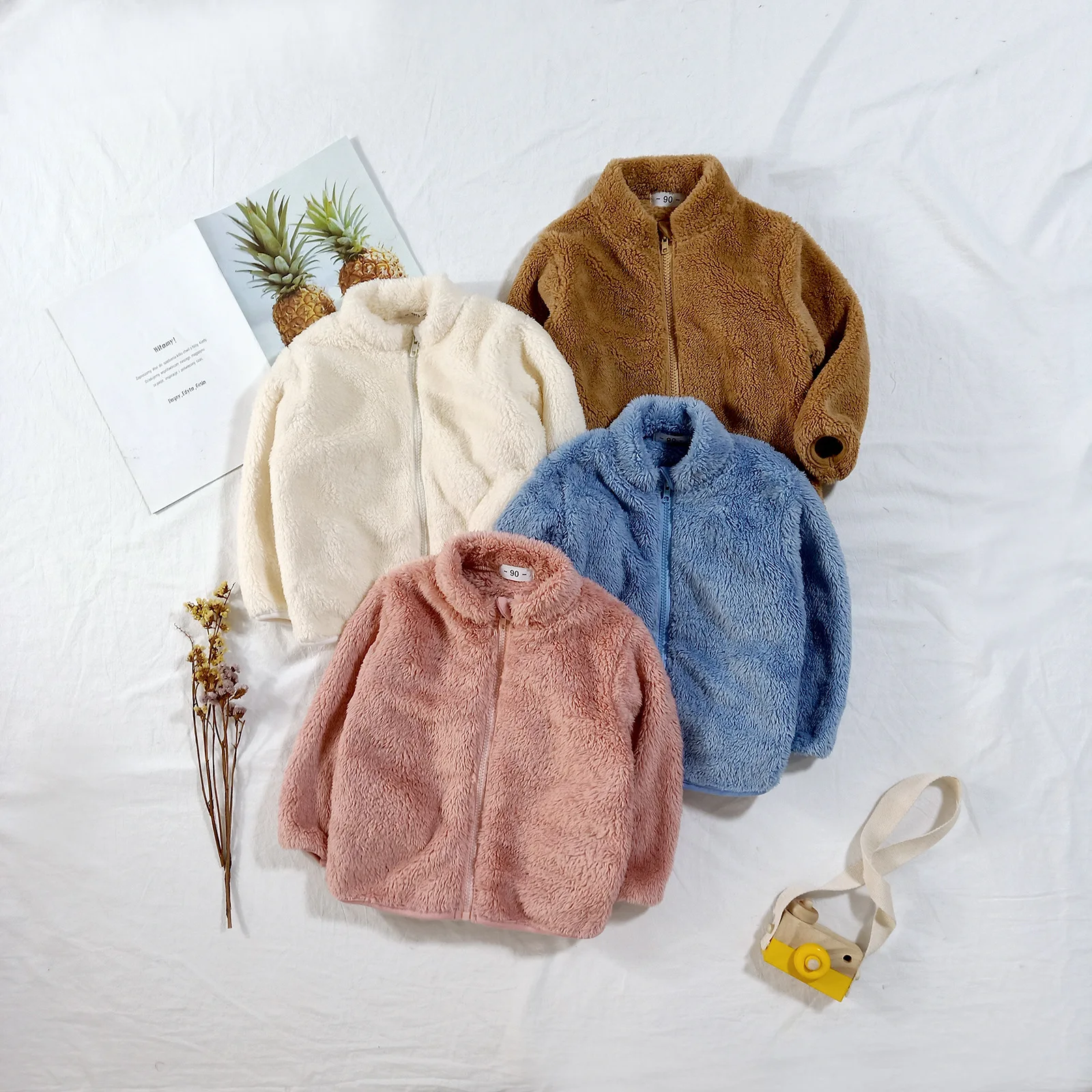 Зимняя одежда для маленьких девочек новорожденных мягкие с мехом куртка на