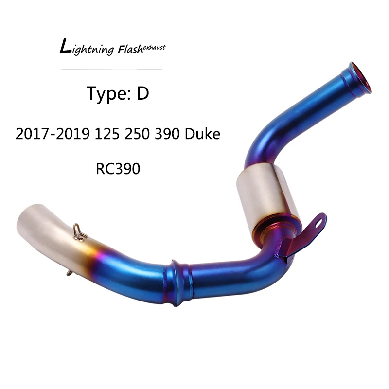 D Выхлопной Системы для KTM 125 200 250 390 Duke RC390 мотоцикл заголовка Mid трубы удалить заменить Оригинальное катализатор слипоны 51 мм - Цвет: D