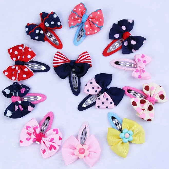 Заколки для волос с бантом девочек разноцветные зажимы принтом детей ясельного