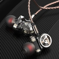 2020 new qkz ck10 in ear earphone 6 dynamic driver unit headsets stereo sports with microphone hifi subwoofer earphones earbuds