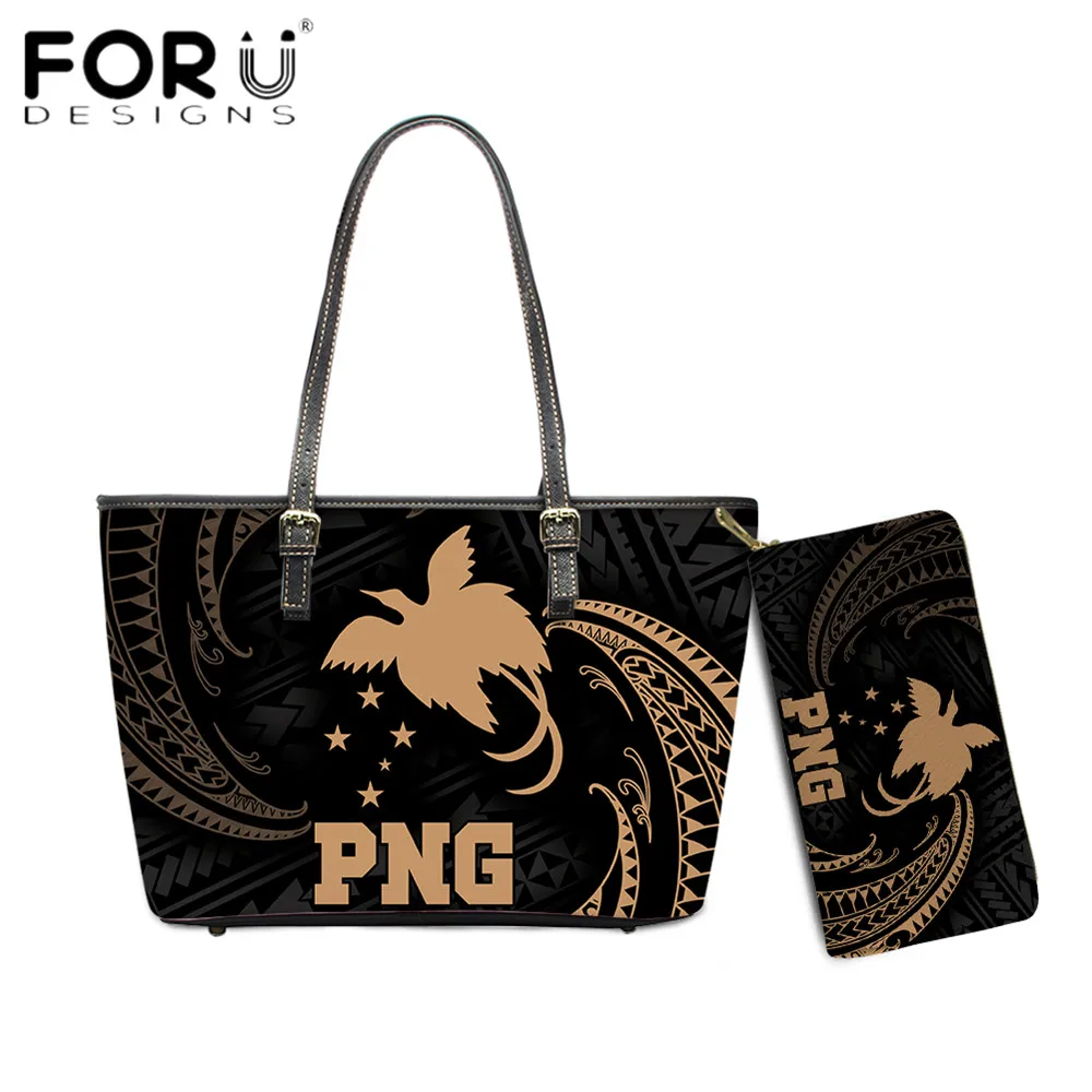 

FORUDESIGNS модные роскошные дизайнерские женские сумки и кошельки комплект PNG плечевой кошелек с этническим Полинезийским гавайским принтом же...