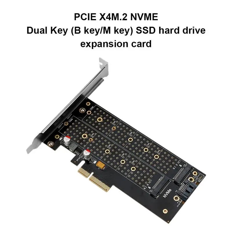 

PCIE X4/X8/X16 Expansion Card SSD to PCI Express Card Key M + Key B M.2 NVMe Adapter Supports 2230 2242 2260 2280 22110 SSD