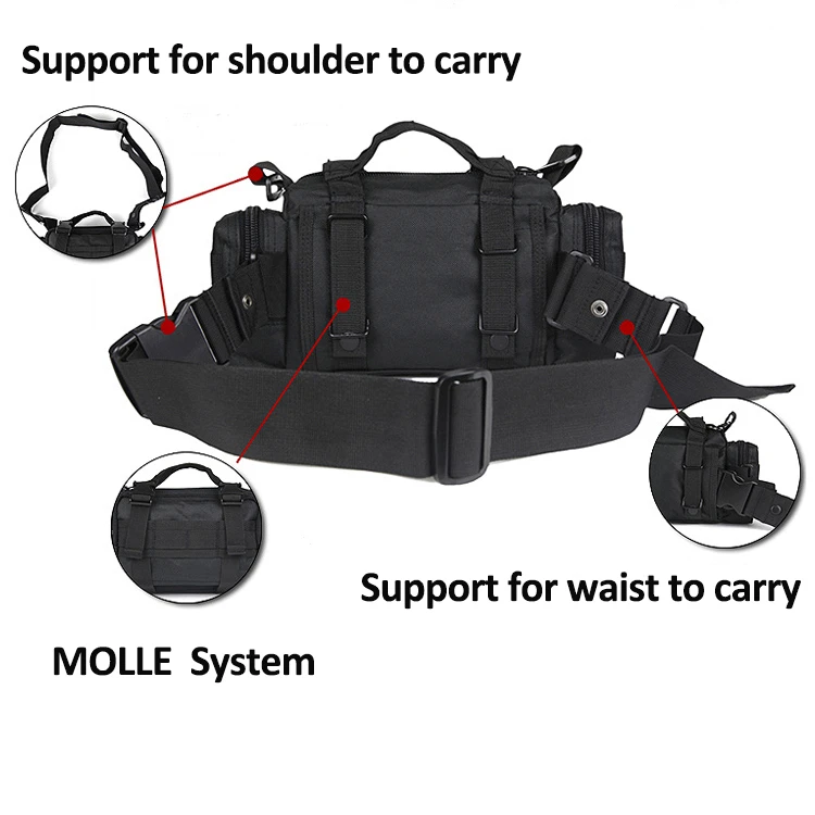 Outdoor Tactical Fanny Waist Pack Molle System Waterproof PVC Coated Climbing Hiking Bag Camping Trekking Travelling | Спорт и