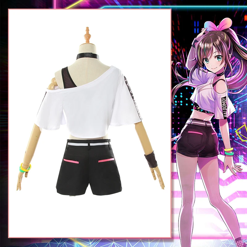 You tuber Kizuna AI 1-й красивый костюм для косплея милое концертное платье униформа костюмы для Хэллоуина аниме одежда для женщин COS