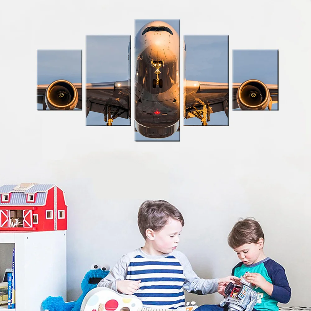Самолёт снять пейзаж холст печать картины для ванной офиса Декор на стену