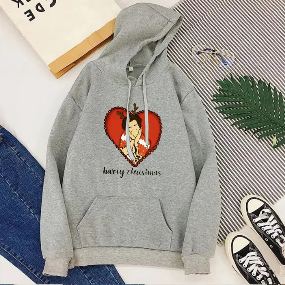 

2020 Christmas Time Print Hoodie Harry Styles Fashion Men Tops Aesthetic Crewneck Sweatshirt Harry Styles Christmas Hoodies