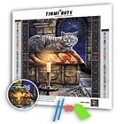 5D алмазная картина сделай сам, полная картина, круглая животная кошка и коробка, мозаика, искусство, краска с бриллиантами, наборы кристаллов, вышивка, наклейка на стену