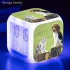 Часы-Будильник детские электронные со светодиодной подсветкой, меняющие цвет
