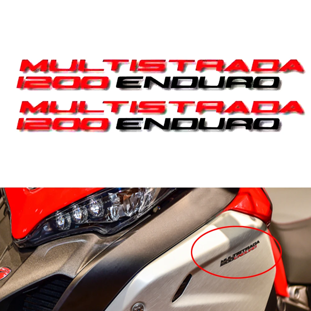 Etiqueta engomada del tanque de combustible del coche de la bicicleta de la motocicleta, logotipo reflectante impermeable del casco de la rueda, adecuado para Ducati Multistrada 1200 Enduro