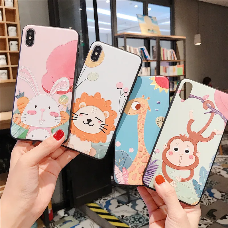 Чехол JAMULAR с объемным тиснением для iPhone XR XS MAX X 8 7 6 6s Plus мягкий чехол телефона
