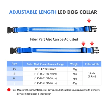 MASBRILL Dog Collar Luminous Pet Supplies Dog Collar Waterpoof Safety Collars dropship 6