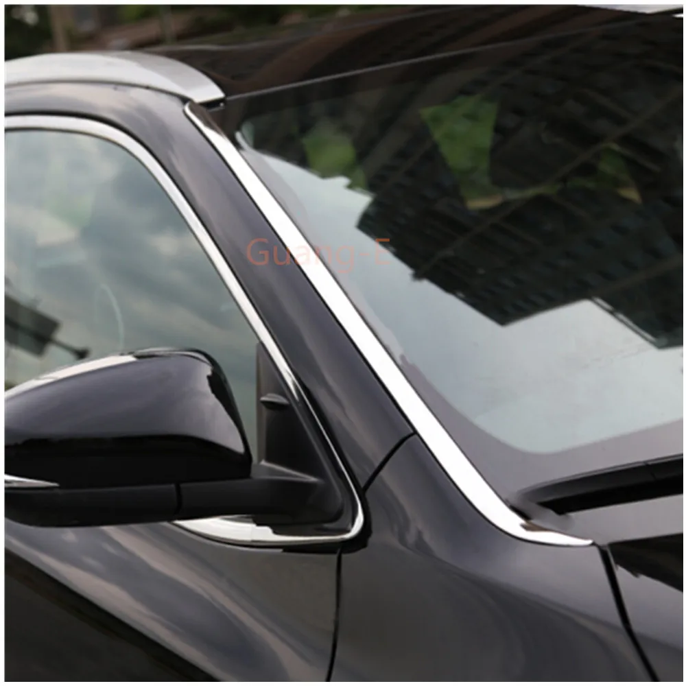 For Toyota Highlander 2015 2016 2017 Car Sticker Side Cover Front Head Glass Windshield A Column Lamp Frame Trim 2pcs | Автомобили и