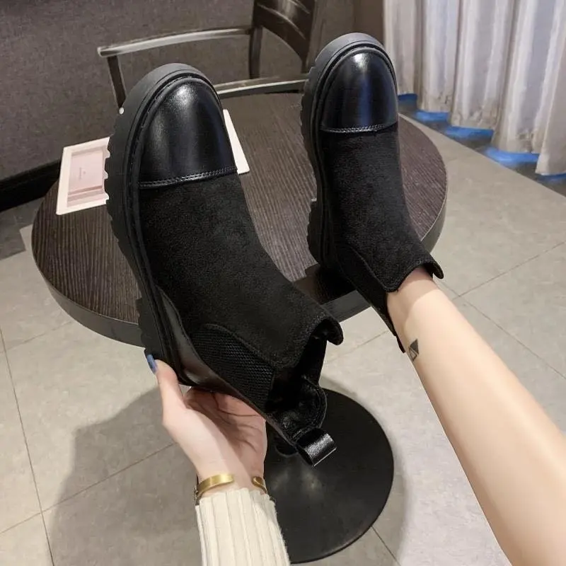 Ботинки Martin на толстой подошве с круглым носком Новый британский стиль Челси