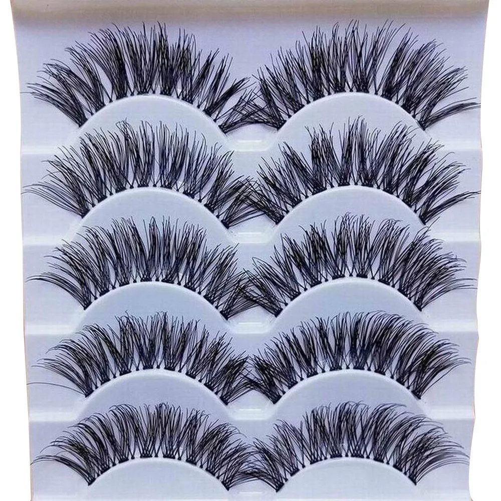 

Makeup Handmade 5Pairs /10pcs Natural Long False Eyelashes Extension For makeup Exquisite 2021