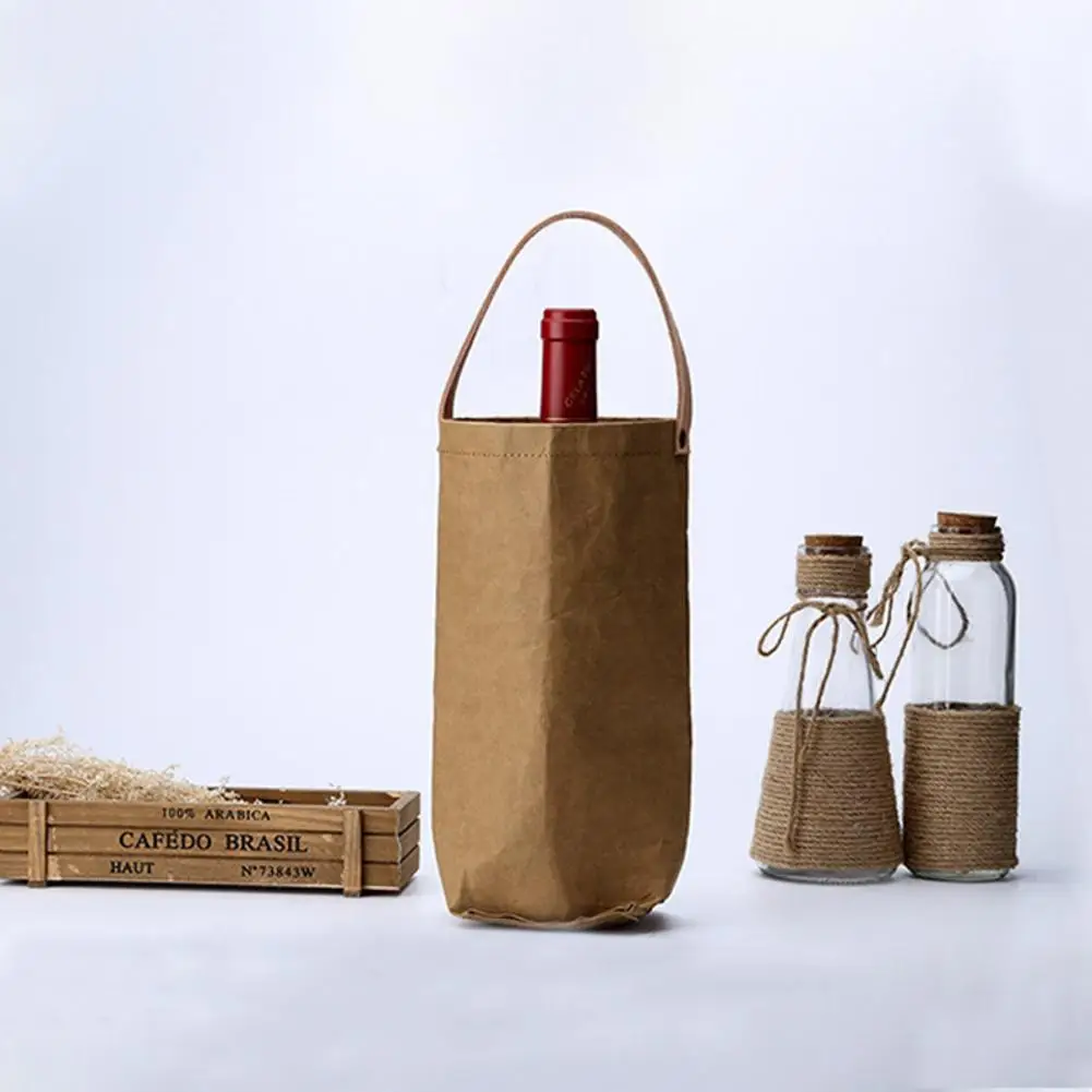 Моющаяся крафт бумага одна коробка для упаковки вина экологически чистая сумка