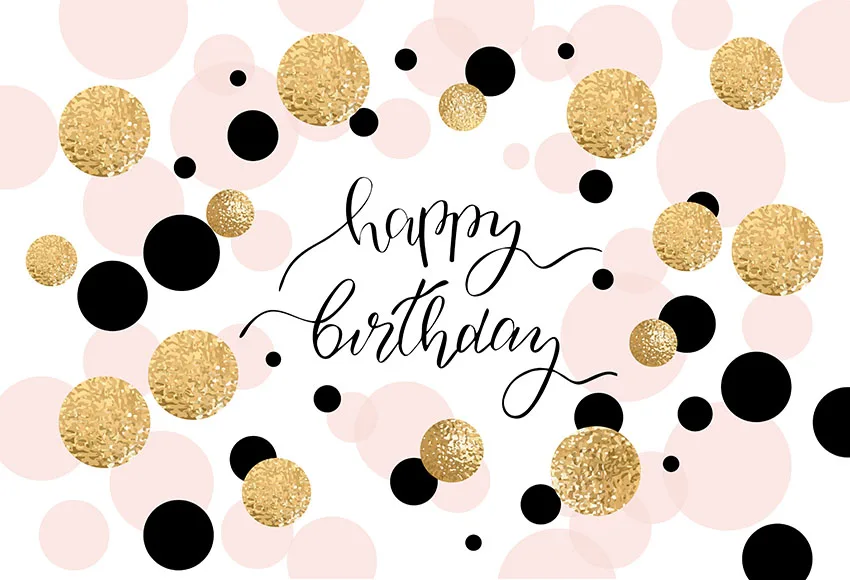

Black and golden point happy birthday Photography Backdrops Photography Backdrops kids Party Background Photo Studio Props