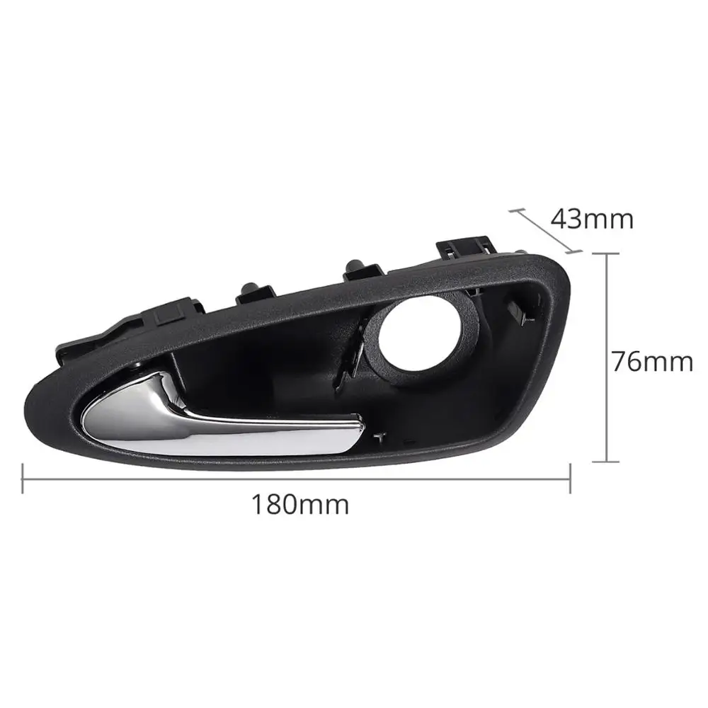 Дверная ручка Justech внутренняя передняя левая черная отделка для Seat Ibiza IV 2009-2012