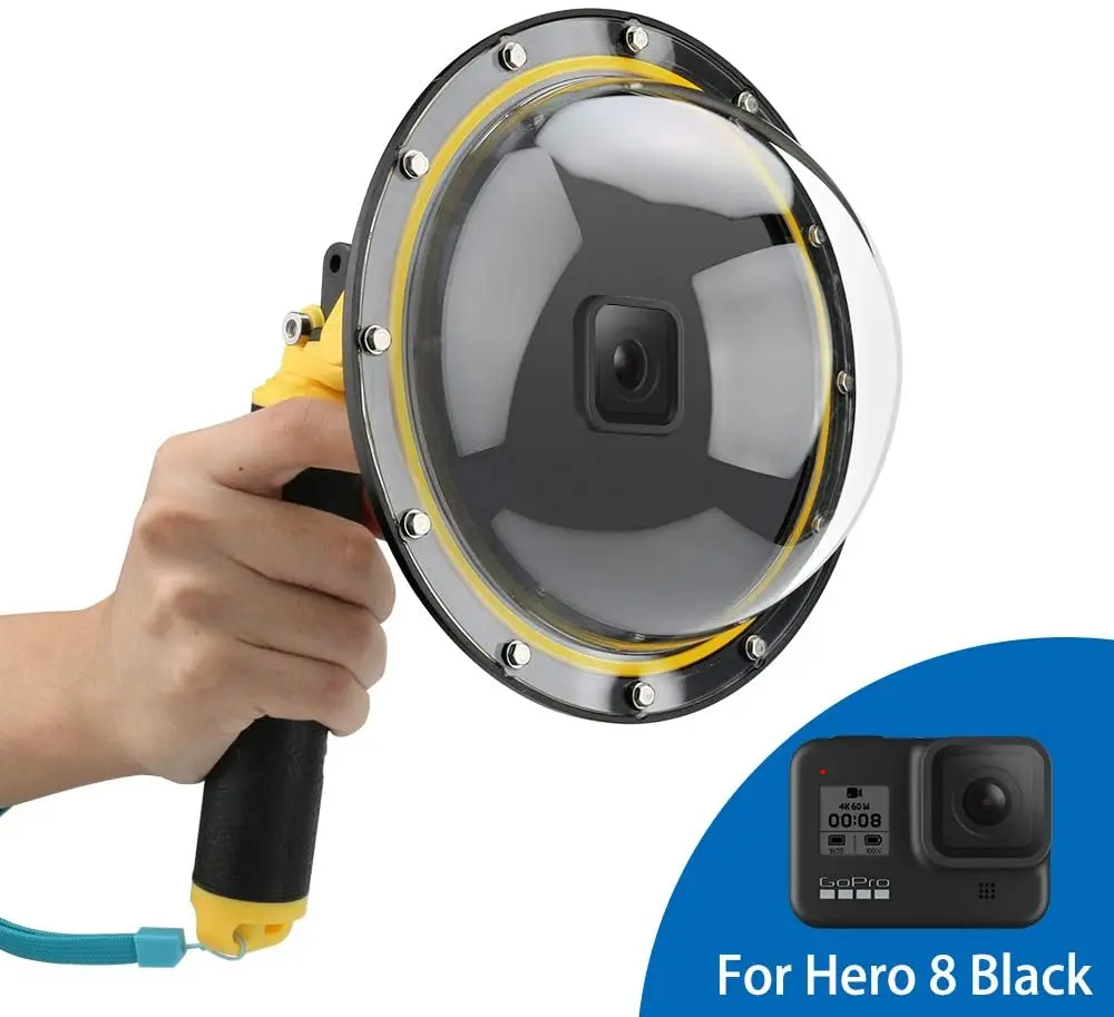 Водонепроницаемый чехол TELESIN с куполом для дайвинга Gopro hero 9 черный Hero 8 7 6 5