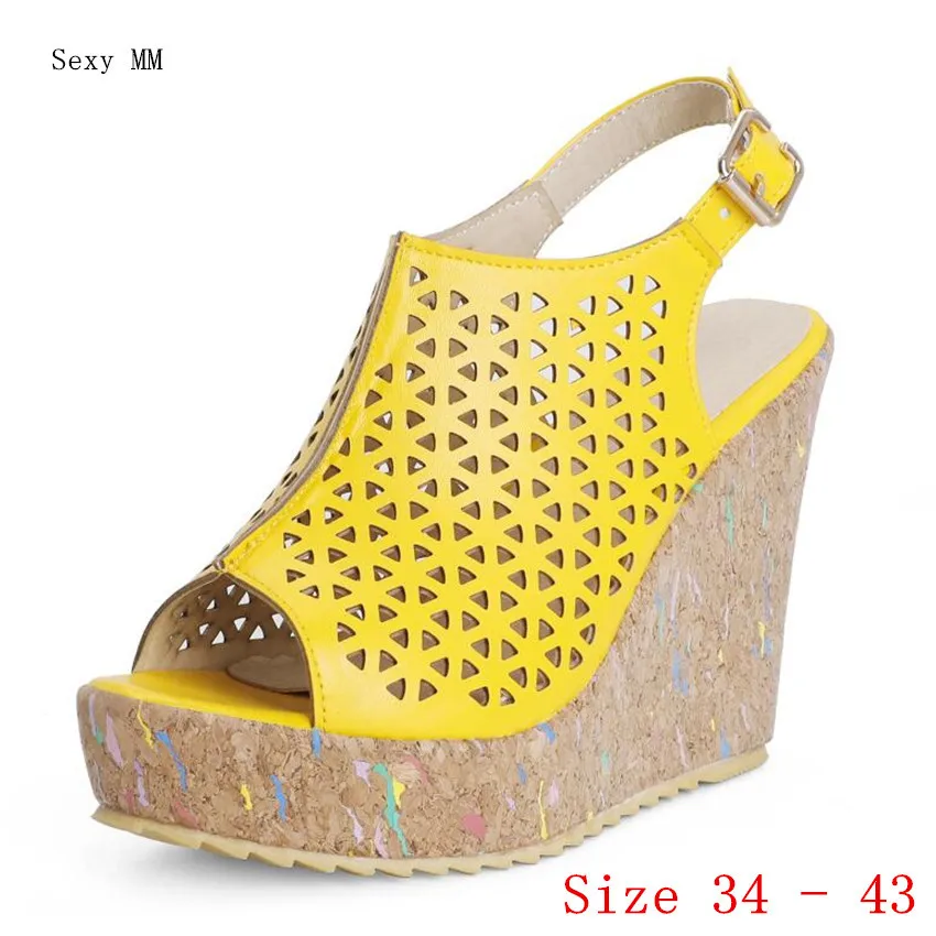 

Женские Платформа, Высокий каблук Сандалии на танкетке лето обувь из флиса кораллового цвета, тапочки; Женские туфли на высоком каблуке; Сан...