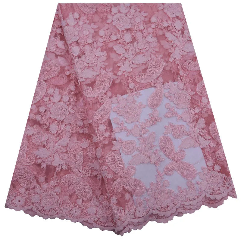 Небесно-голубая африканская кружевная ткань с вышивкой в нигерийском стиле