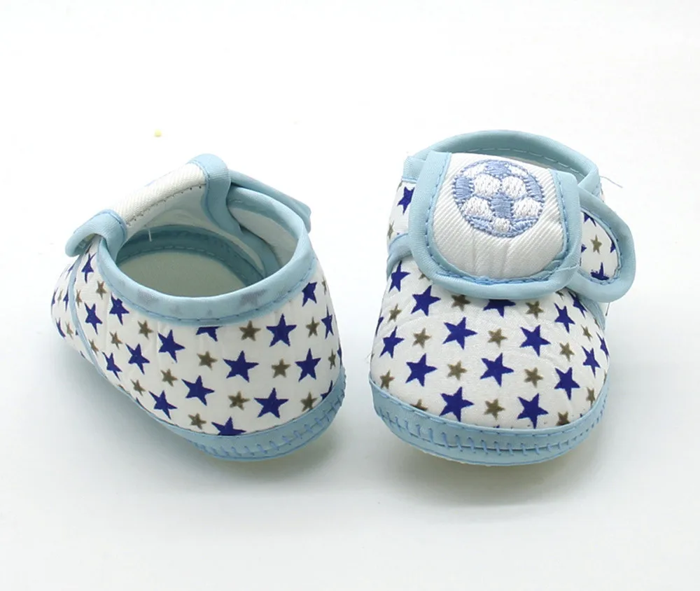 

25# Star Printed Cute Hook Loop Baby Girl Shoes Infant Cotton Fabric Soft Sole First Walkers Shoes Warm Toddler Casual Shoes