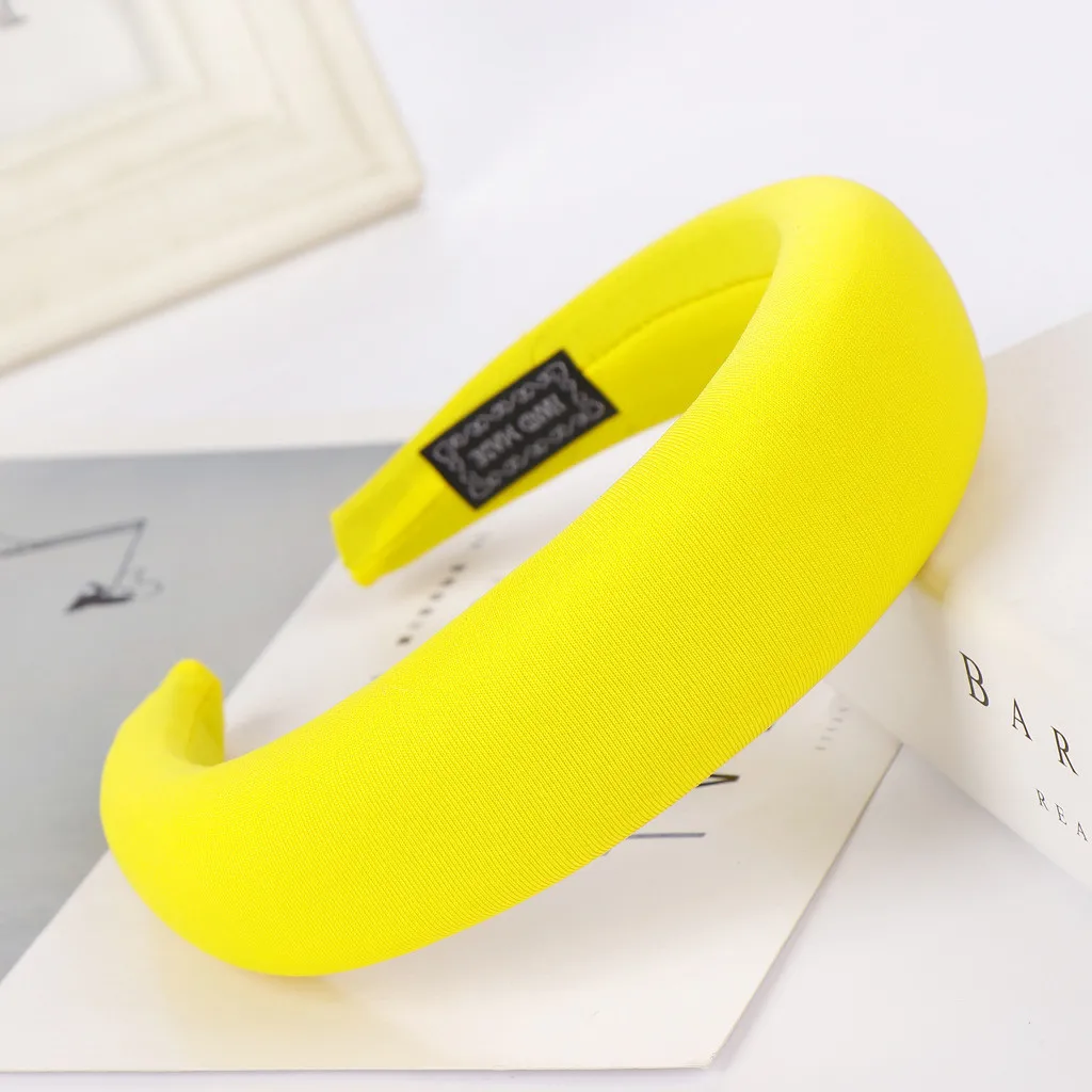 

2021 Summer Fashion Women Sponge Headband Luxury Collection High Quality Solid Color Wide Thick Simple Sweet Girls Head Band