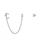 С украшением в виде Модный Циркон кисточкой серьги-клипсы для женщин простой не проколотых ушей манжеты цепочка, серьги, модное ювелирное изделие вечерние подарок