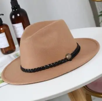 

Brand Winter Autumn Imitation Woolen Women Men Ladies Fedoras Top Jazz Hat European American Round Caps Bowler Hats