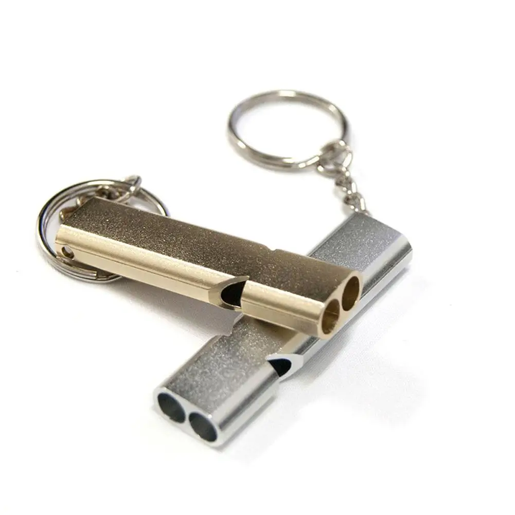 

Outdoor safety emergency whistle Outdoor Camping Double Tube High Frequency Survival Whistle Self-defense Tools Self-help