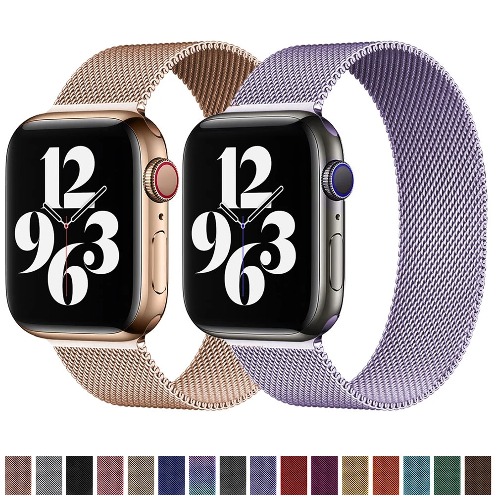 

Metal Strap For Apple watch band 44mm 40mm iWatch Series 42mm 38mm stainless steel bracelet magnetic loop Apple watch 3 4 5 6 se