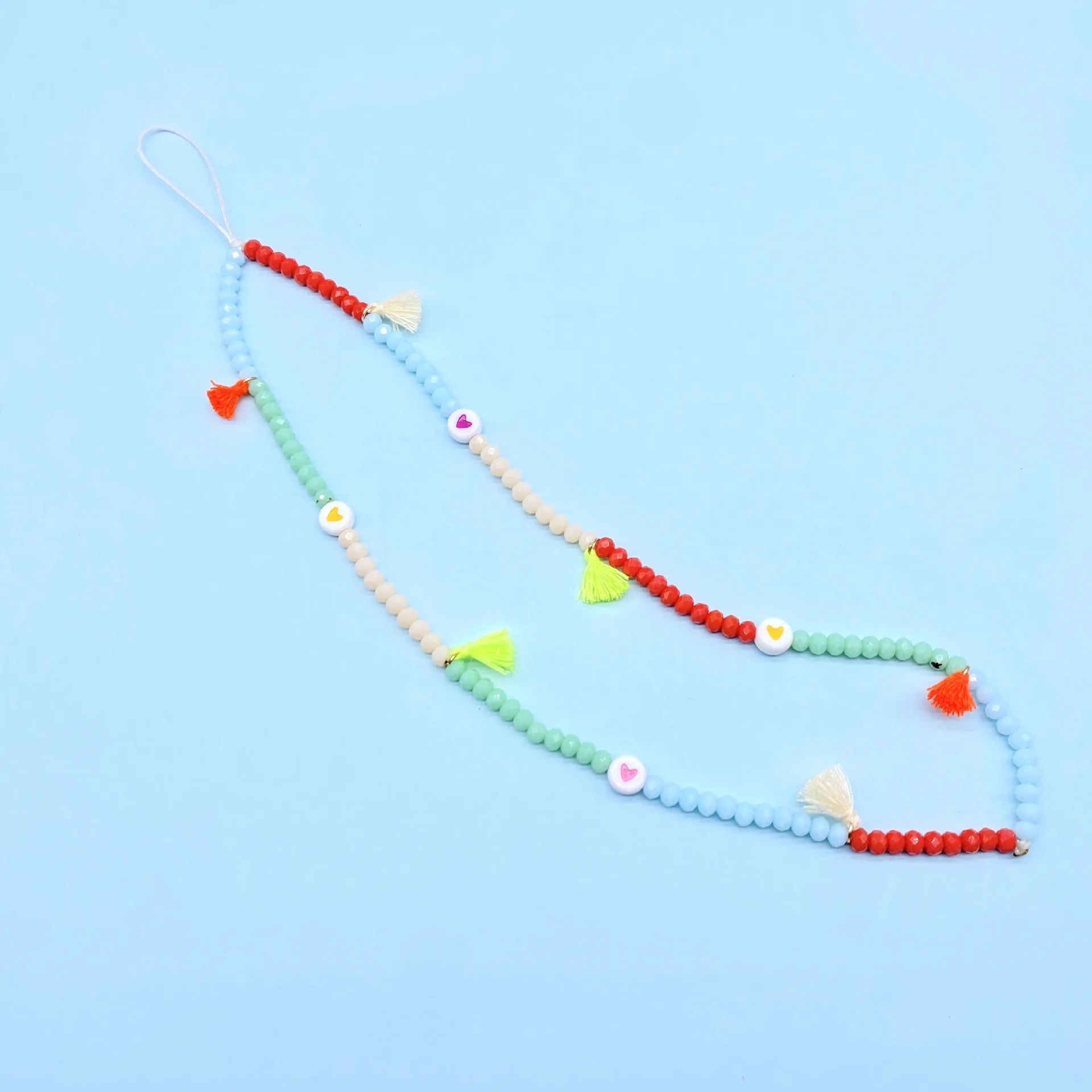 

Mixed Color Crystal Mobile Phone Chains Women Holder Necklace Non-slip Lanyard Boho Phone Accessories