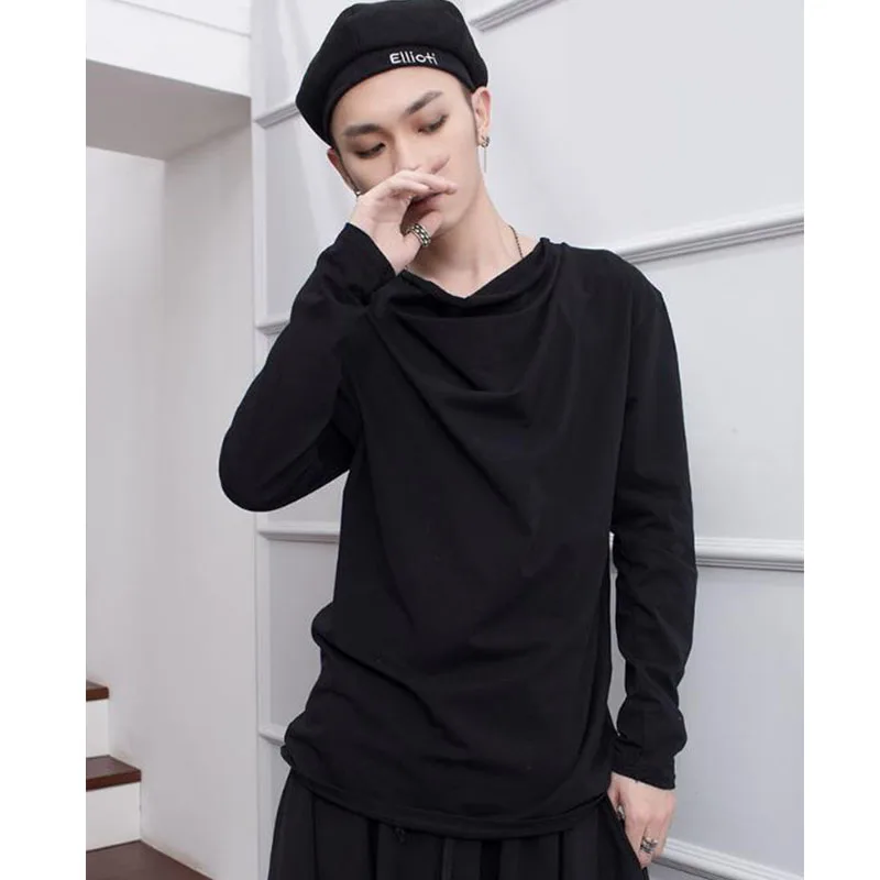 

Spring and summer 2020 Korean version of the new handsome trendy men's fashion popular casual pile pile collar fold bottoming lo