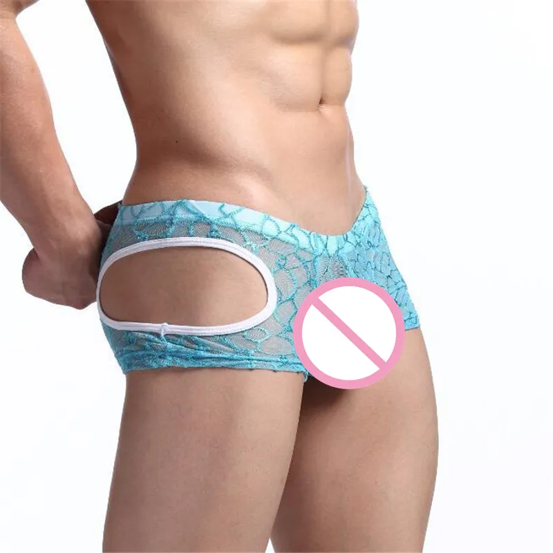 2020 мужские сексуальные полупрозрачные боксеры мягкие кружевные цветочные