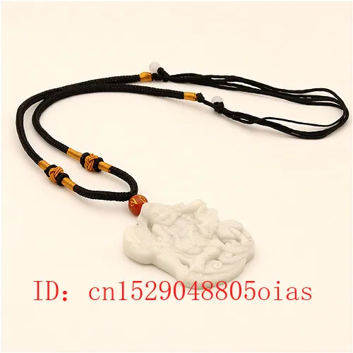 

Natural White Chinese Jade Jigong Buddha Pendant Necklace Fashion Charm Jewellery Accessories Carved Amulet Gifts for Women Men