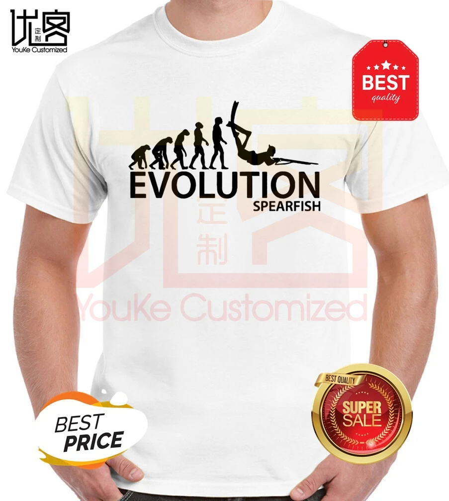 Модное платье с О образным вырезом Футболка Homme футболка Подводная охота Evolution Of