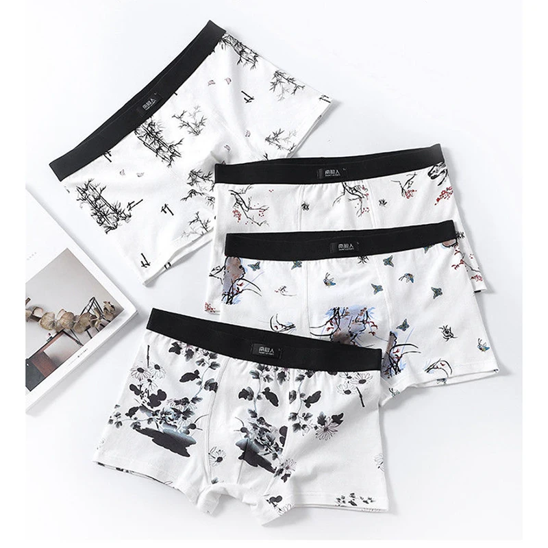 4pcs/ot Underwear Men Boxer Homme Men's Boxershorts Cotton Boxers Underpants Man Panties Sexy Brand Hombre Soft