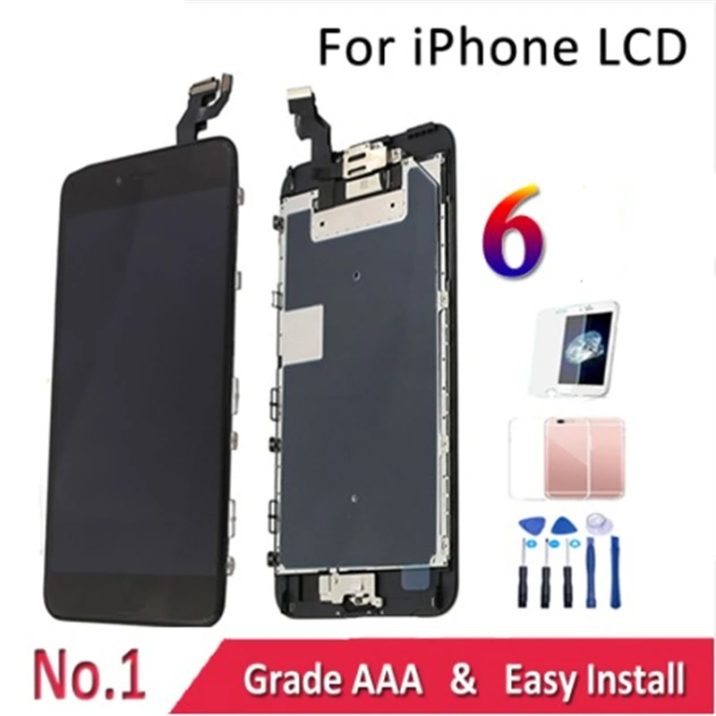 Высокое качество ЖК сенсорный экран дигитайзер для iPhone 6 + кнопка дома
