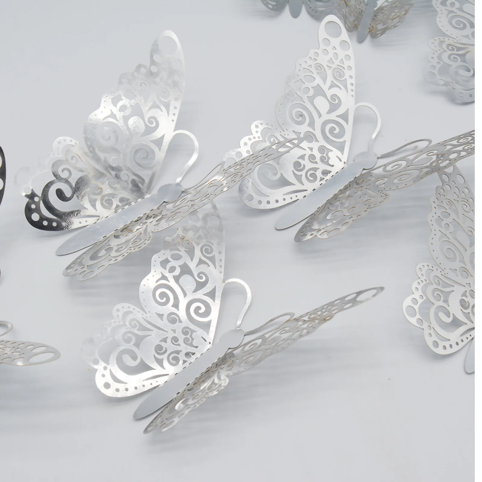 12 шт. 3d бабочка Настенный Декор украшение из металла полый симуляция бабочки