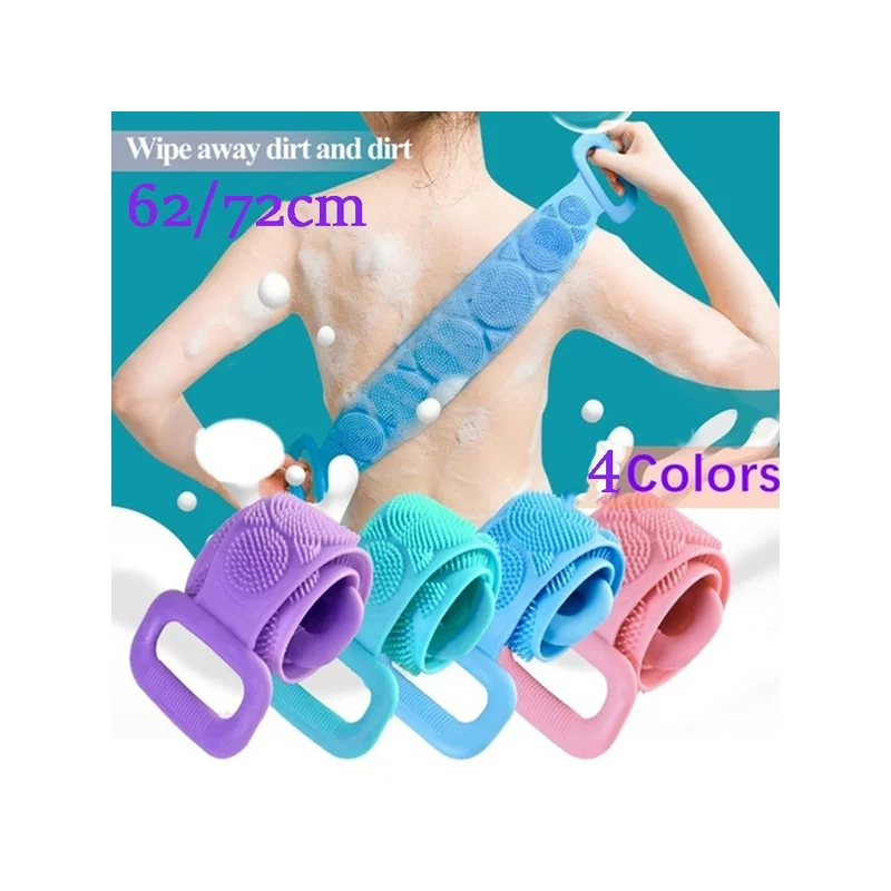 

60cm/70cm Magic Silicone Brushes Bath Towels Rubbing Back Peeling Body Massage Shower Extended Scrubber Skin Clean Shower Brus
