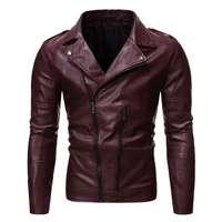 2021foreign trade european and american mens mens leather jacket mens youth stand collar punk mens motorcycle leather jacket