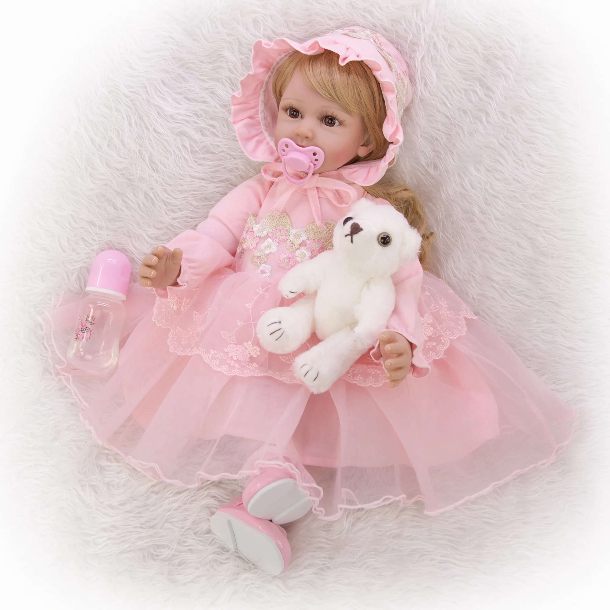 Lifelike Elegant Bonecas Reborn 24 Inch Silicone Soft Cotton Body Realistic Fantasy Toddler Baby Toys Christmas Gifts Playmates | Игрушки и