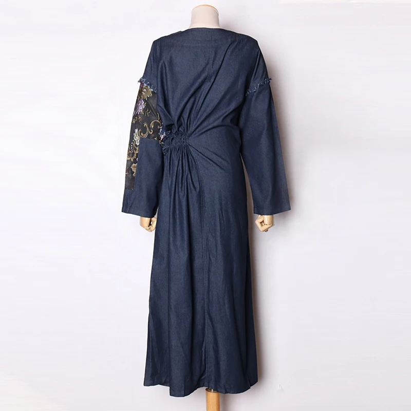 Женская джинсовая ветровка с цветочной вышивкой длинным рукавом | одежда