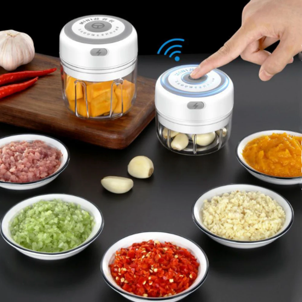 

Electric Mini Food Garlic Vegetable Chopper Garlic Press USB Charging Masher Machine Crusher Kitchen Chopper Meat Grinder Tools