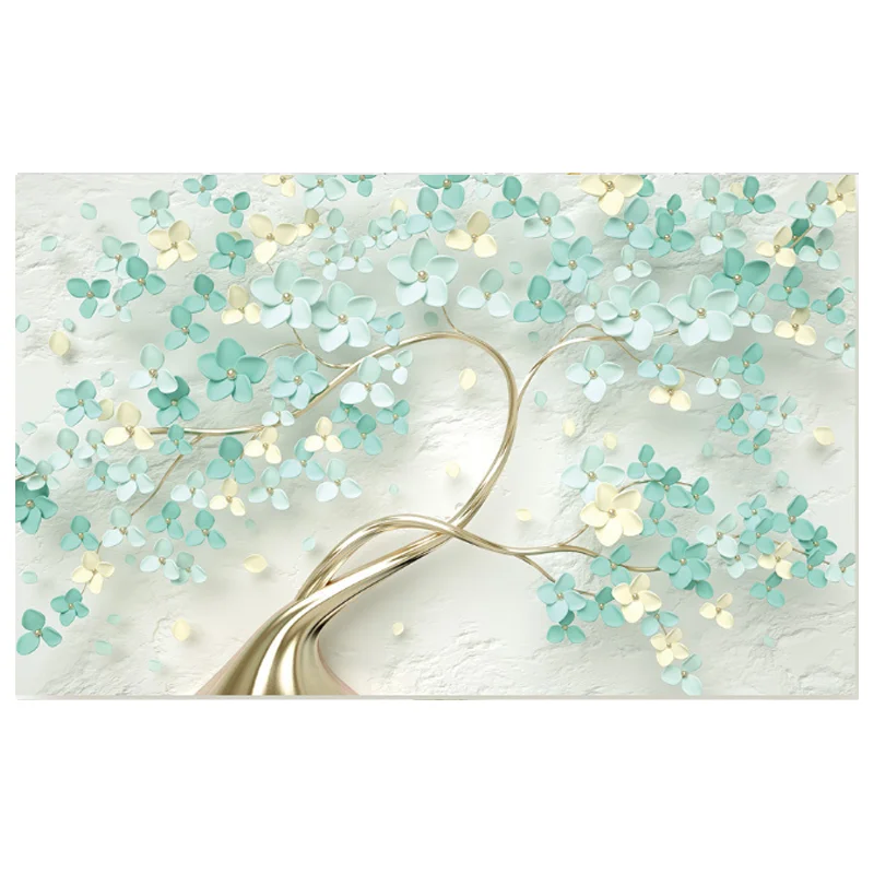 Маленький свежий фон для гостиной дивана телевизора Настенная роспись спальни