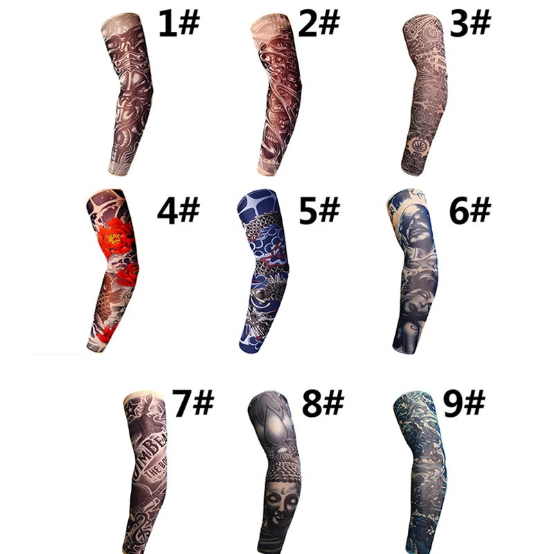 

Tattoo Sleeves Arm Warmer Unisex UV Protection Outdoor Temporary Fake Tattoo Arm Sleeve Warmer Sleeve Mangas 1Pc