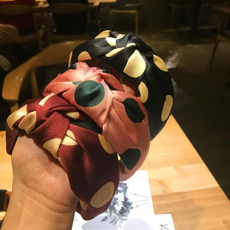 Модные аксессуары для волос из бутика Женская яркая лента с узлами и широкими