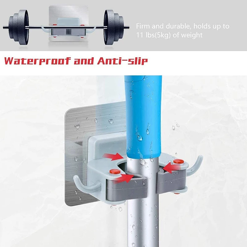 

Hook Organizer Mop Bathroom Wall Mounted Sucker Mop Organizer Holder Brush Broom Hanger Storage Rack Kitchen Tool Hanger Clip