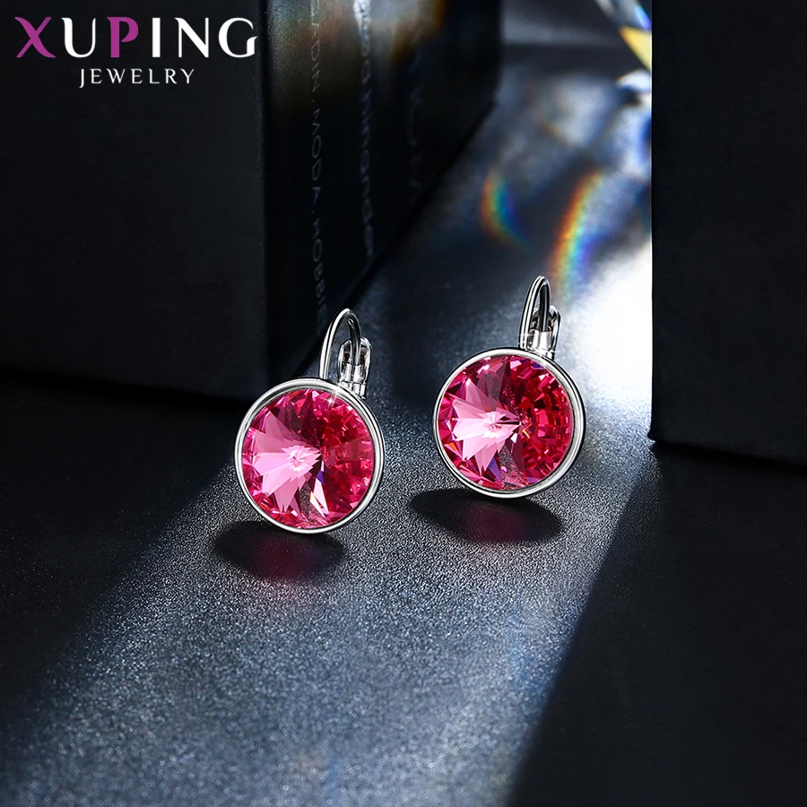 Xuping стильные элегантные блестящие серьги-кольца с кристаллами от Swarovski Подарок на годовщину для женщин девочек M99-20641